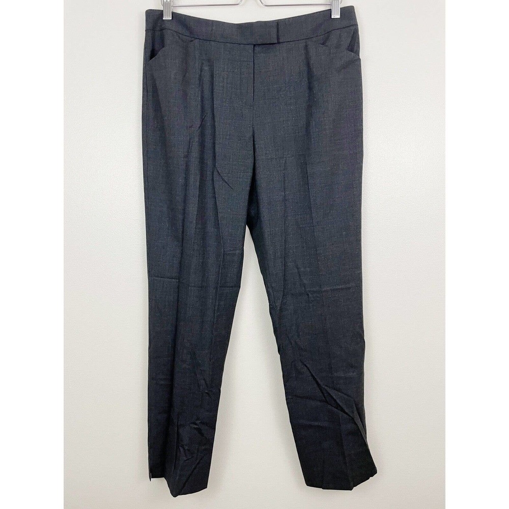 NWT Lafayette 148 Wool Irving Dress Pants Charcoal Gary Size 10 MSRP $298
